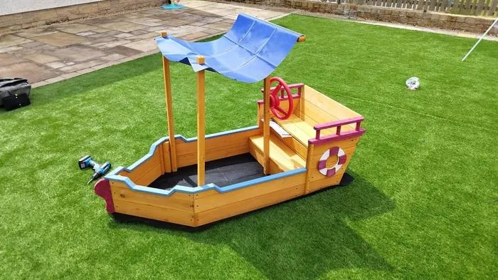 Kids pirate ship sandpit